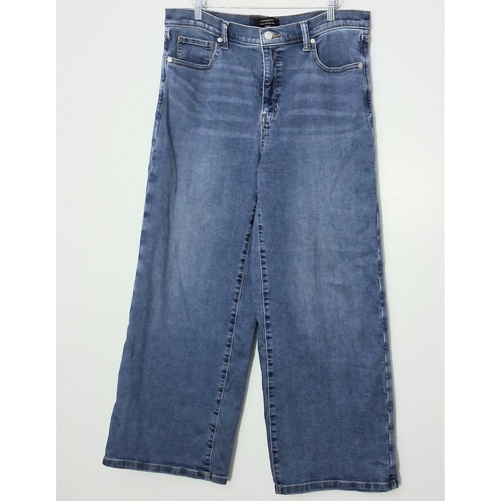 Banana Republic Jeans Women's Size 32/14 Wide Leg High Rise Medium Wash Y2K